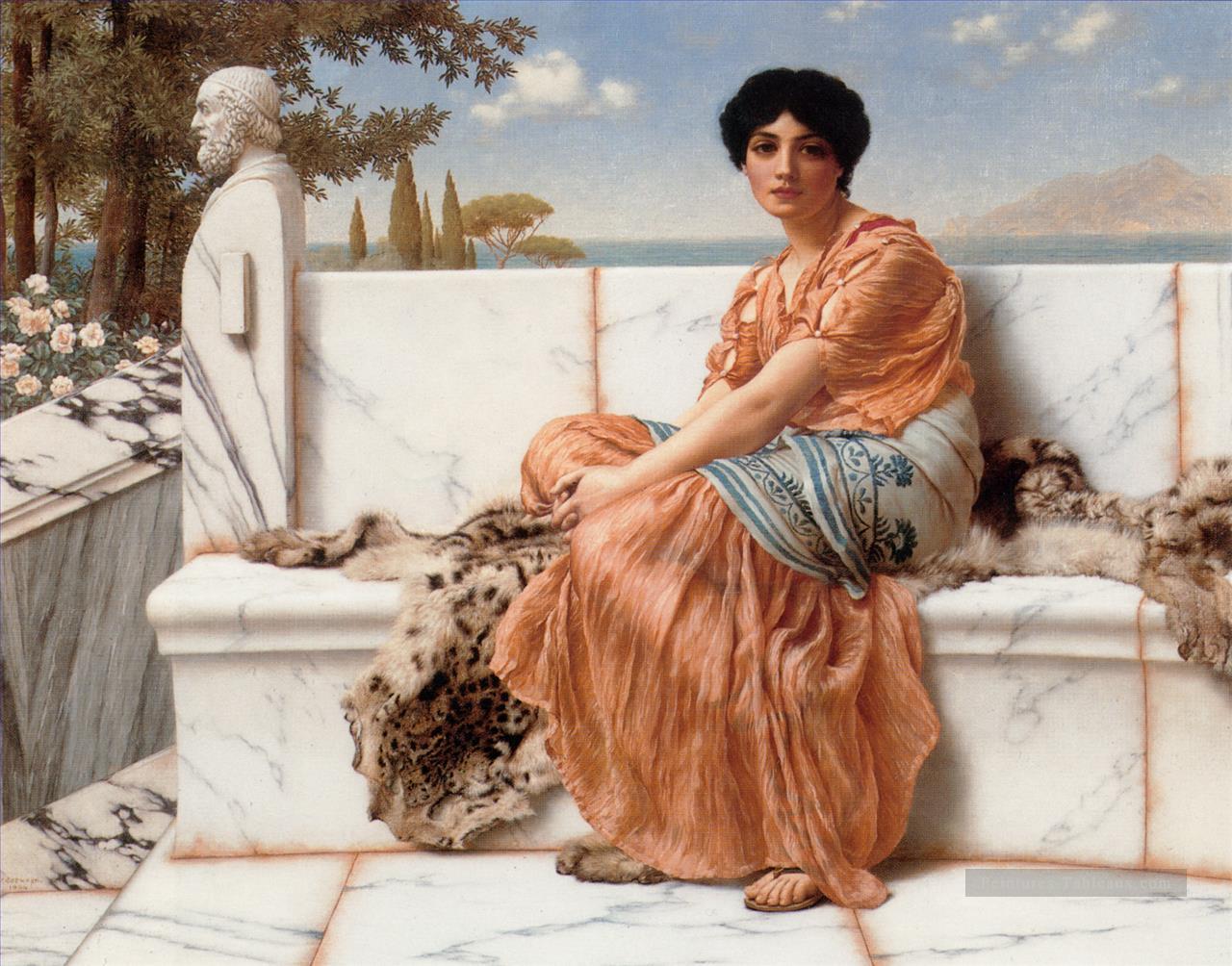 Dans les jours de Sappho néoclassique dame John William Godward Peintures à l'huile